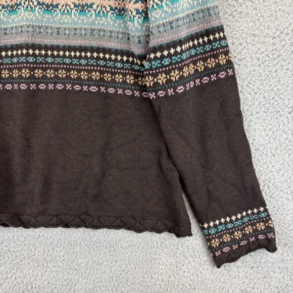 * NOT FOR SALE * VTG Eddie Bauer Fair Isle Sweater Women Large Angora Nordian - Picture 4 of 11